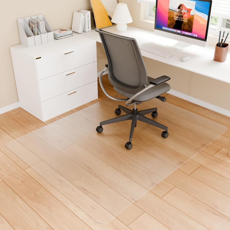 Futurwit Large Office Chair Mat for Hard Floors, 60" x 46" Hardwood Clear Protector for Desk Chair, Easy Glide Plastic Floor Mat for Office & Home (Rectangle) - Image 1